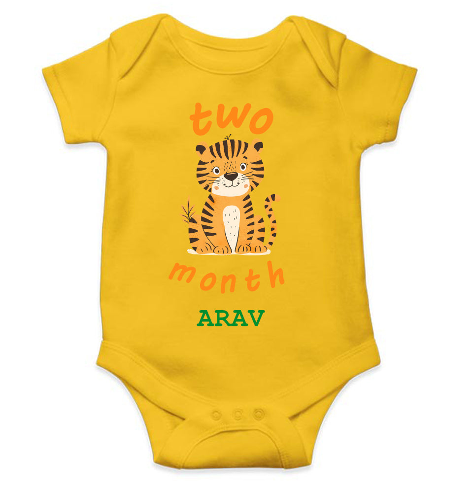 Custom Name Two Month Rompers for Baby Boy- FunkyTeesClub
