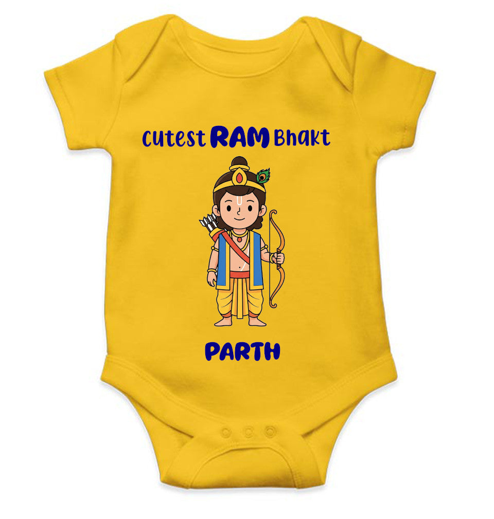Custom Name Cutest Ram Bakht Navratri Rompers for Baby Boy- FunkyTeesClub