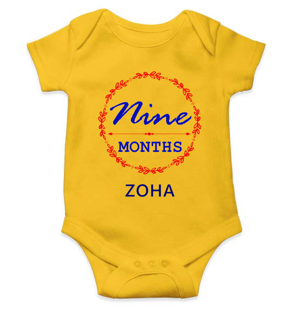 Custom Name Nine Months Rompers for Baby Girl- FunkyTeesClub