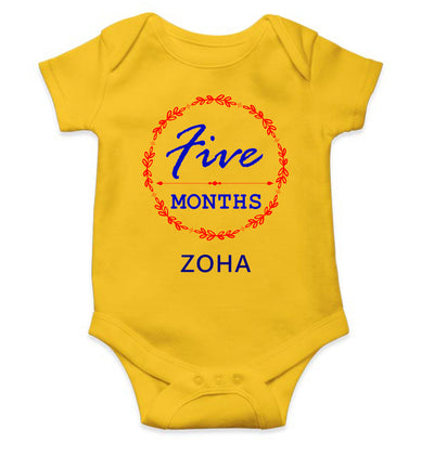 Custom Name Five Months Rompers for Baby Girl- FunkyTeesClub