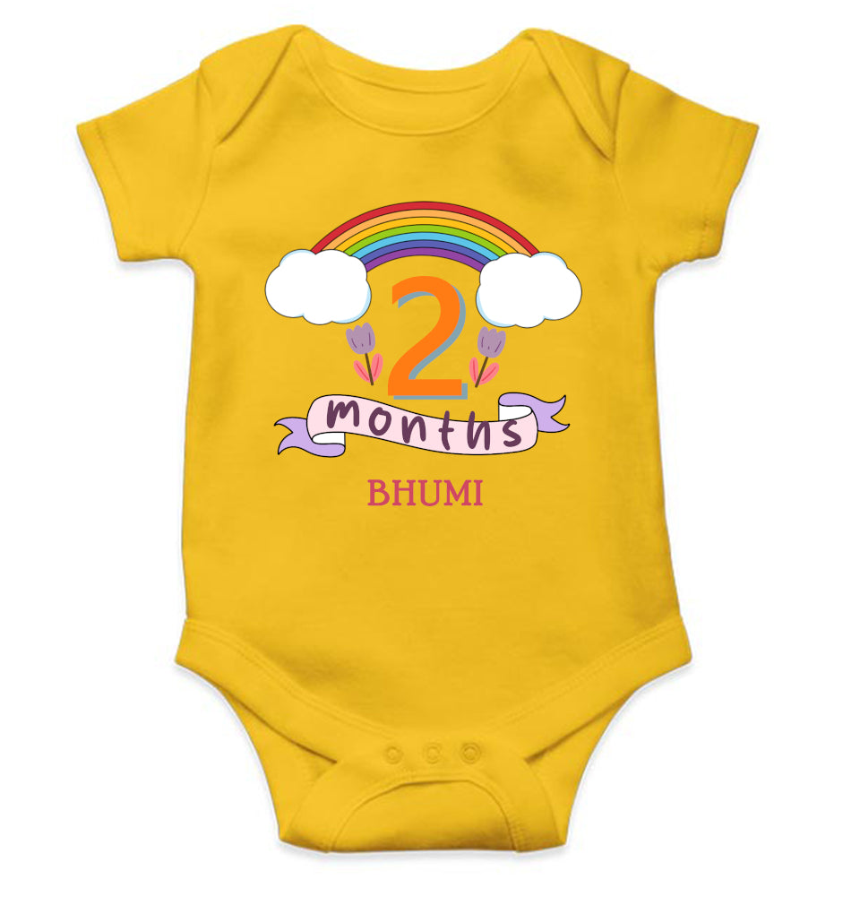 Custom Name Second Month Rompers for Baby Girl- FunkyTeesClub
