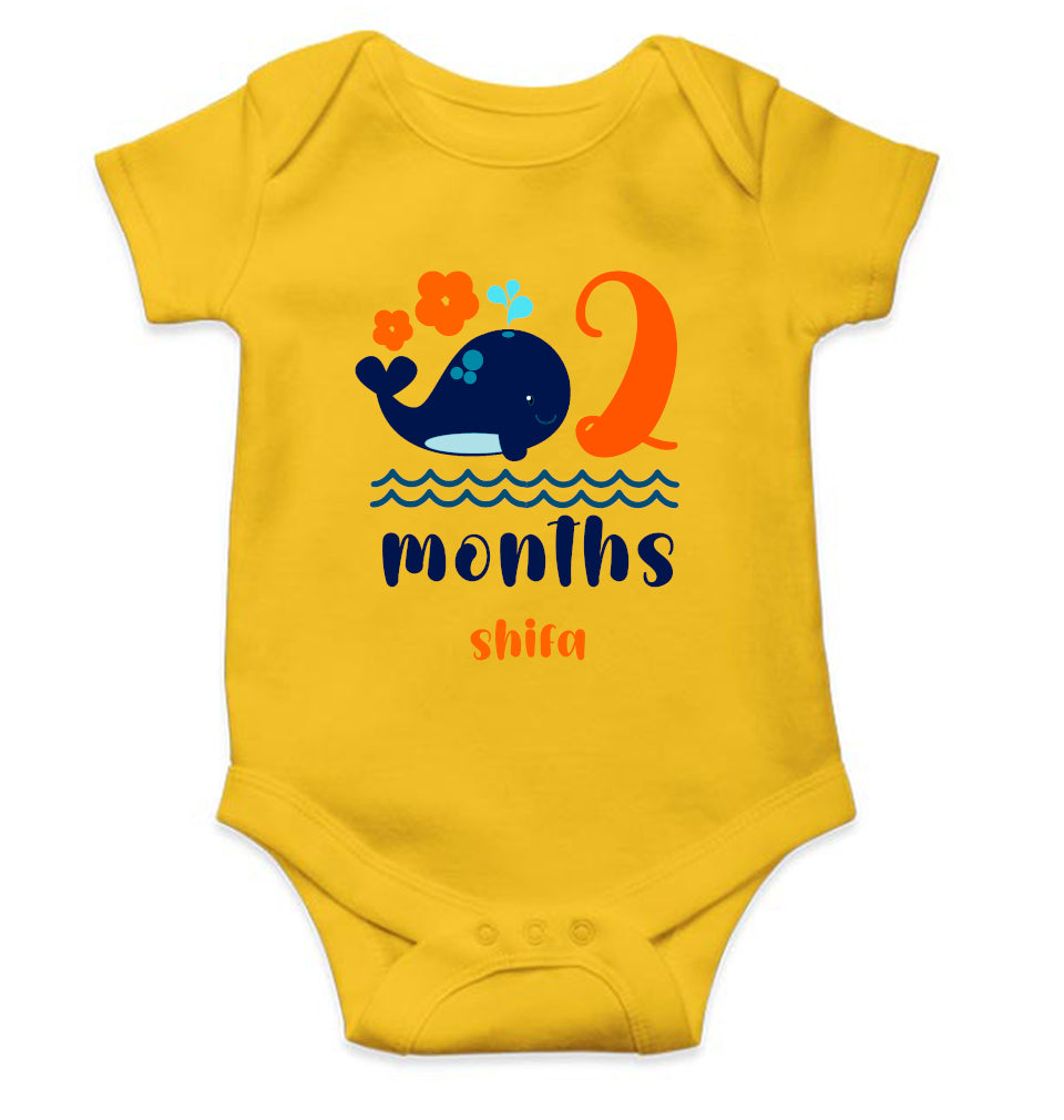 Custom Name Month Two Rompers for Baby Girl- FunkyTeesClub