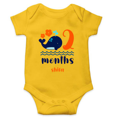 Custom Name Month Two Rompers for Baby Girl- FunkyTeesClub