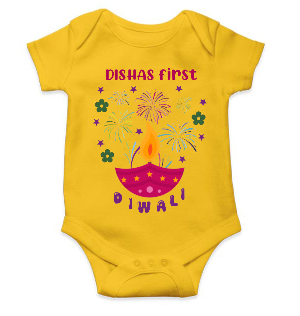 Custom Name First Diwali Celebration Diwali Rompers for Baby Girl- FunkyTeesClub