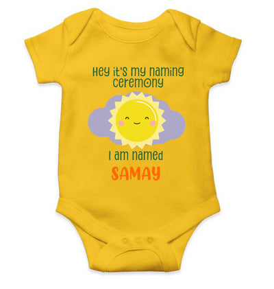 Custom Name Naming Ceremony New Born Rompers for Baby Boy- FunkyTeesClub