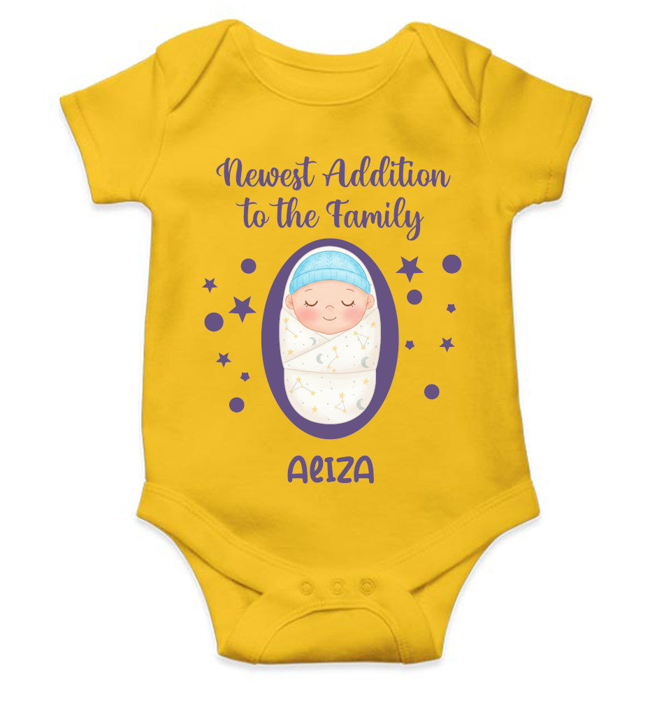 Custom Name Newest Addition New Born Rompers for Baby Girl- FunkyTeesClub