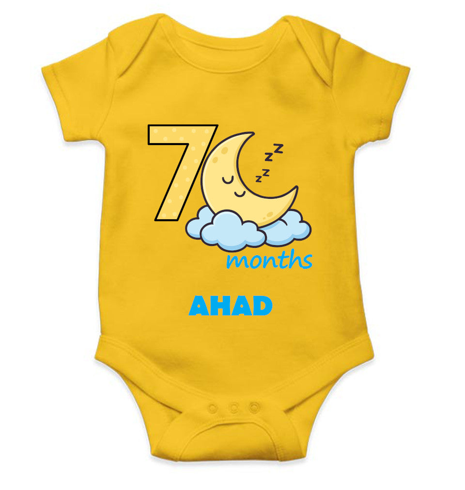 Custom Name Seventh Month Rompers for Baby Boy- FunkyTeesClub