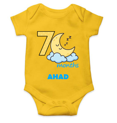 Custom Name Seventh Month Rompers for Baby Boy- FunkyTeesClub