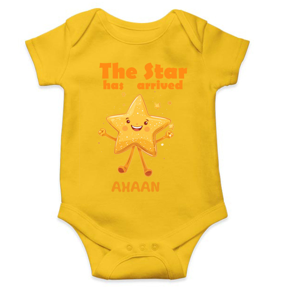 Custom Name The Star Has Arrived New Born Rompers for Baby Boy- FunkyTeesClub
