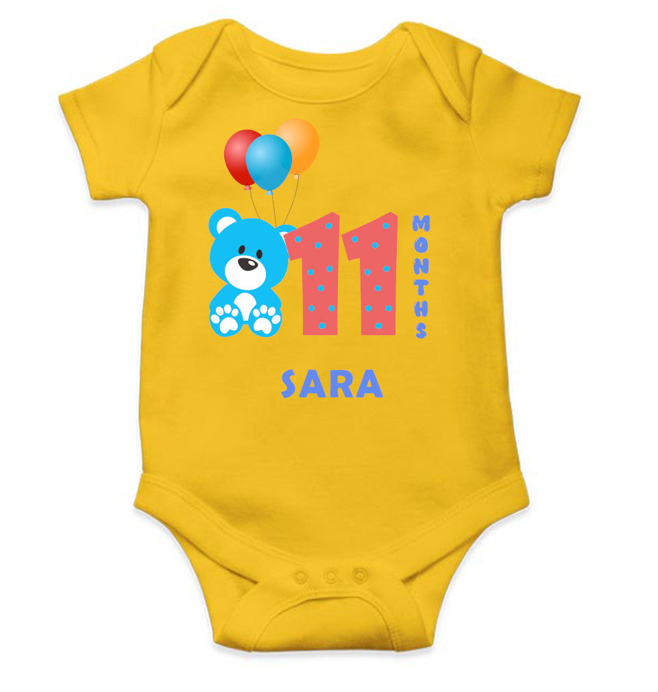 Custom Name Eleventh Rompers for Baby Girl- FunkyTeesClub