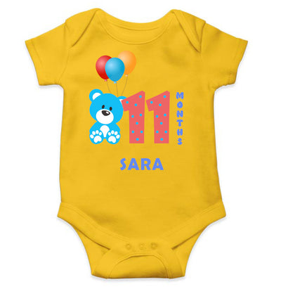 Custom Name Eleventh Rompers for Baby Girl- FunkyTeesClub