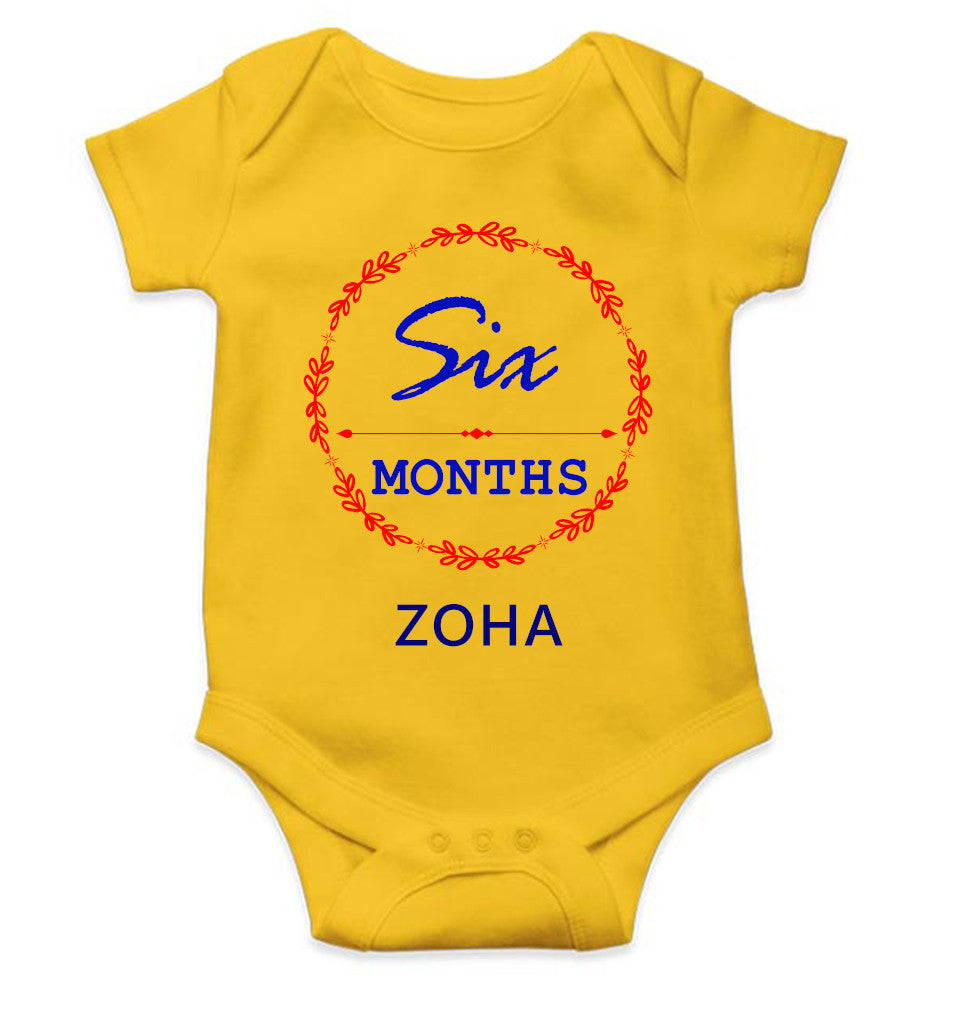 Custom Name Six Months Rompers for Baby Girl- FunkyTeesClub