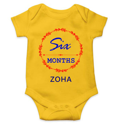 Custom Name Six Months Rompers for Baby Girl- FunkyTeesClub