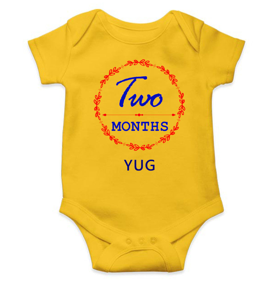 Custom Name Two Month Rompers for Baby Boy- FunkyTeesClub