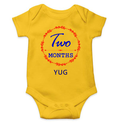 Custom Name Two Month Rompers for Baby Boy- FunkyTeesClub