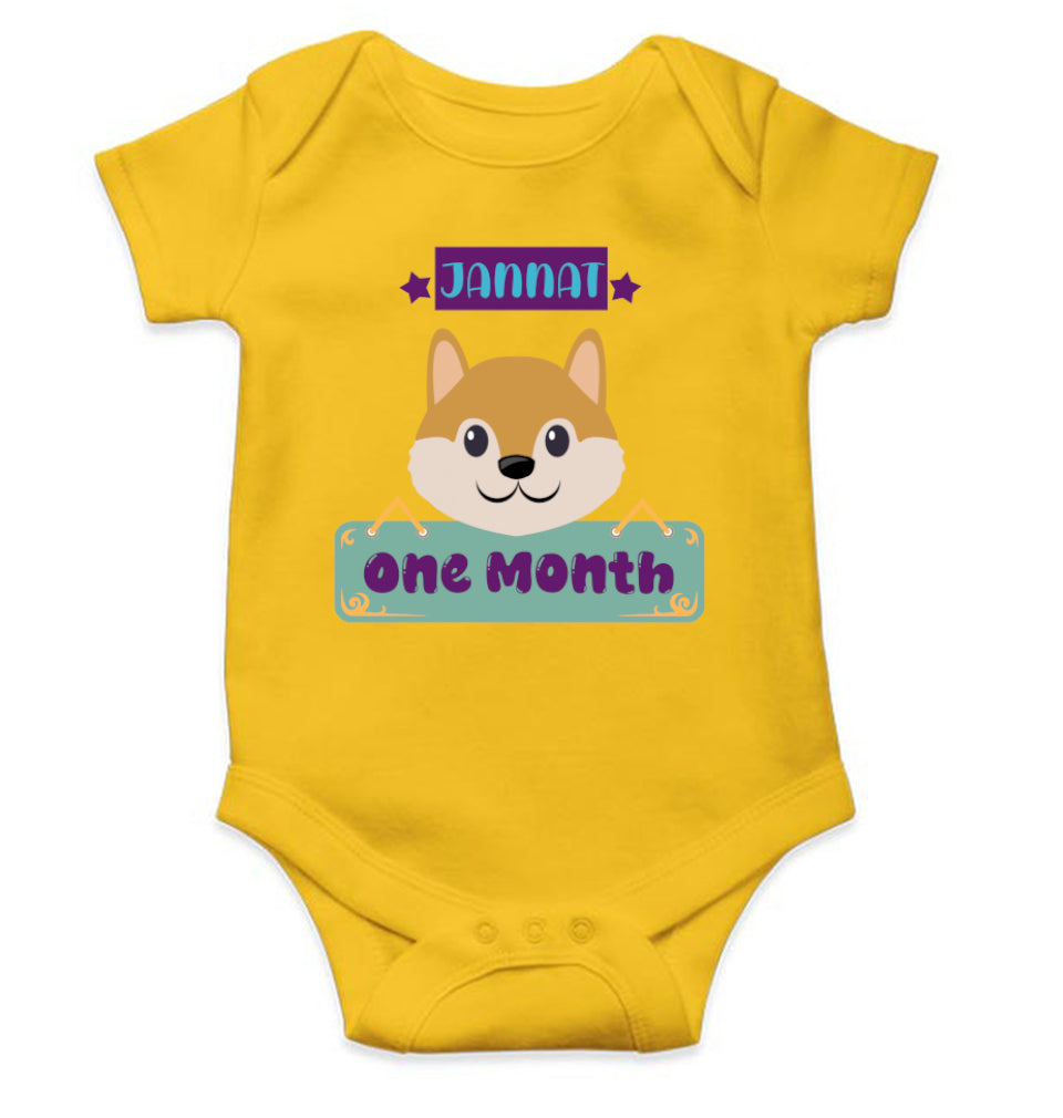 Custom Name One Month Rompers for Baby Girl- FunkyTeesClub
