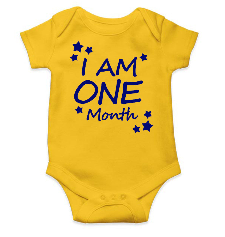 I Am One Month Rompers for Baby Boy- FunkyTeesClub