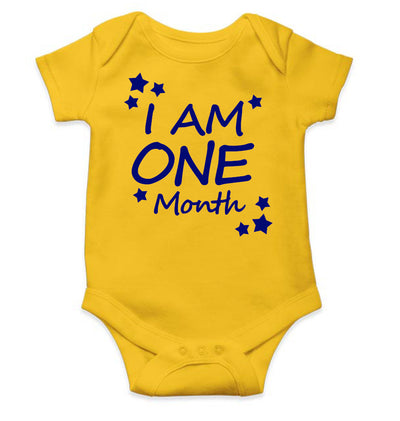 I Am One Month Rompers for Baby Girl- FunkyTeesClub