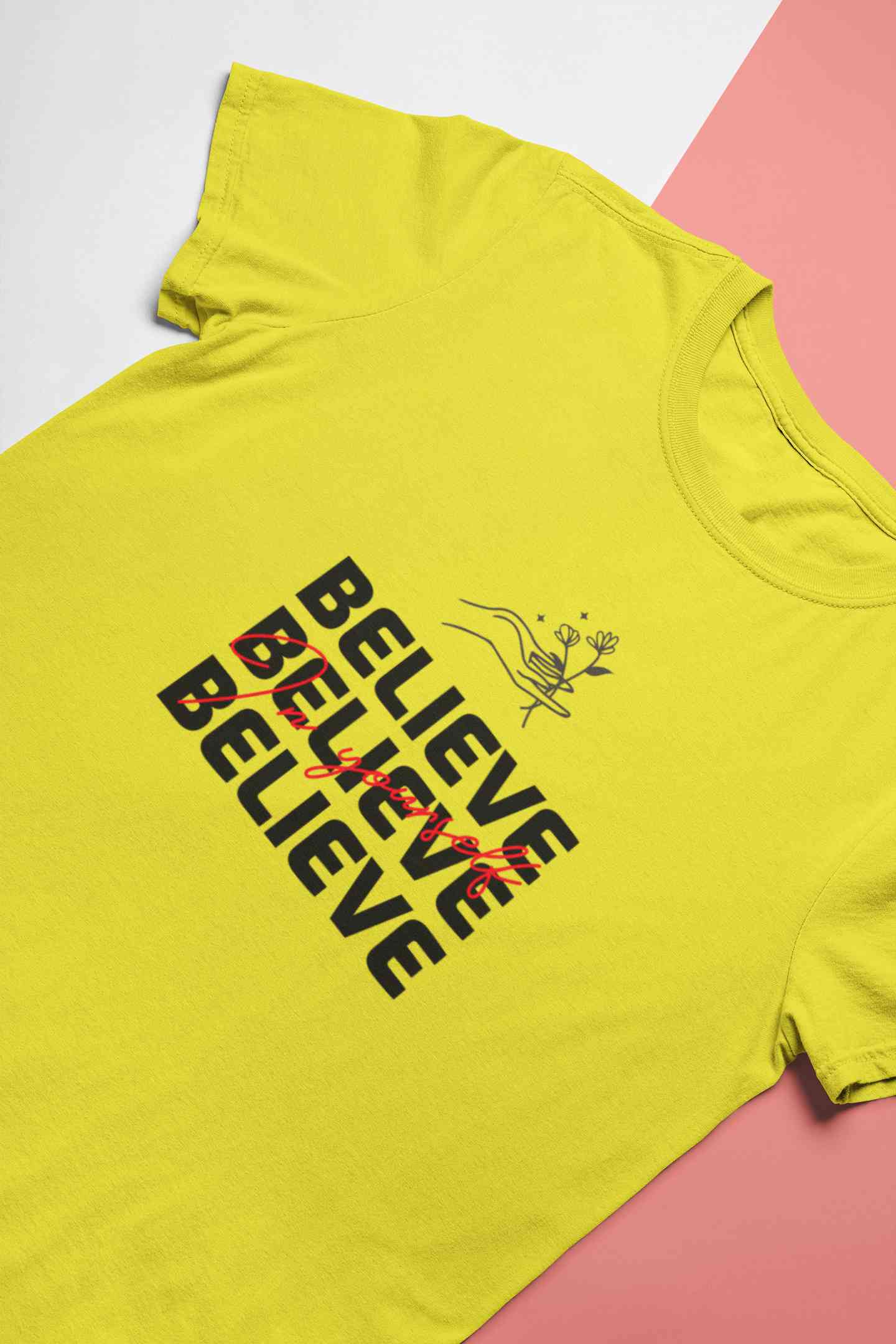 Believe In Yourself Typography Women Half Sleeves T-shirt- FunkyTeesClub
