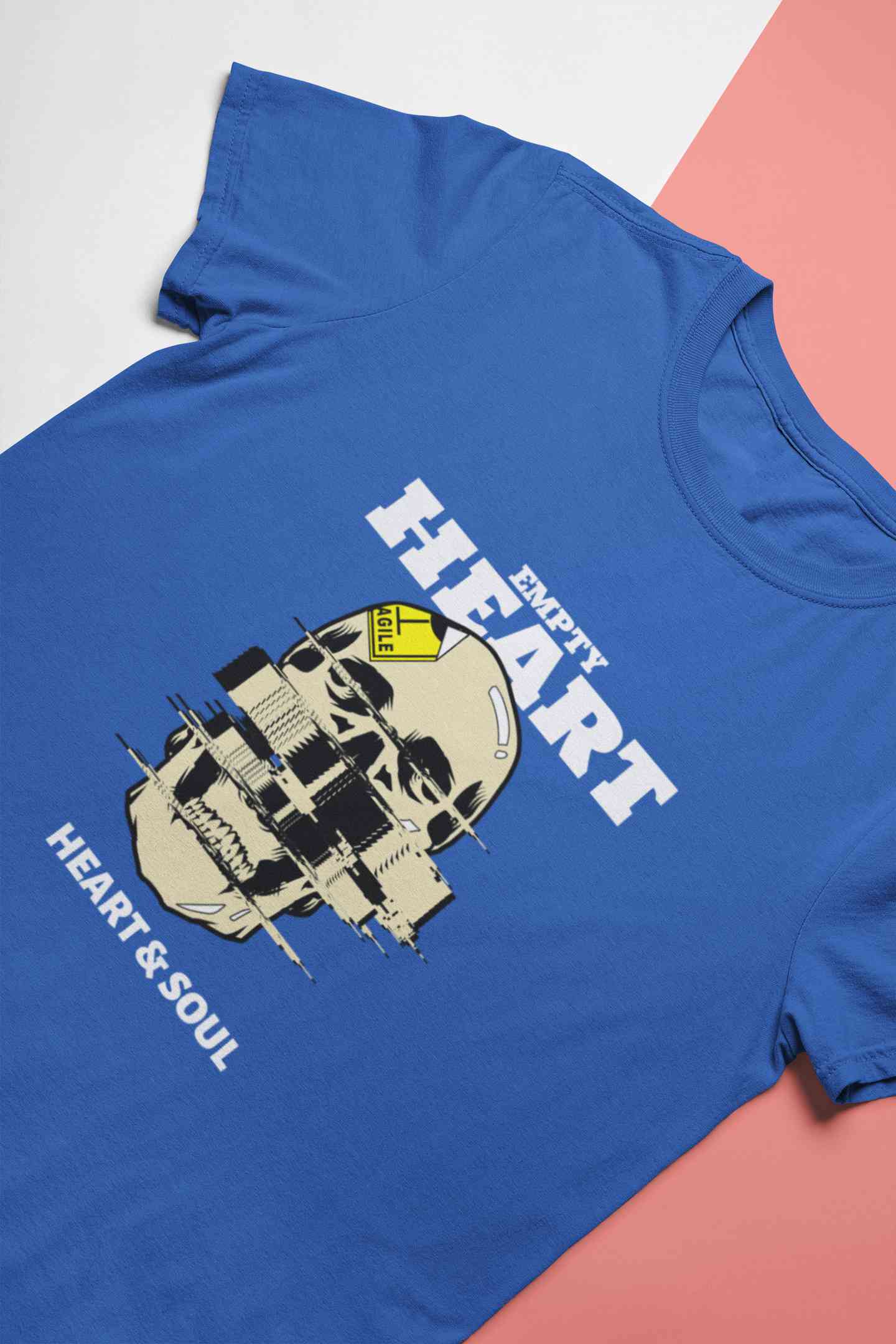 Skull Empty Heart And Soul Graphic Women Half Sleeves T-shirt- FunkyTeesClub