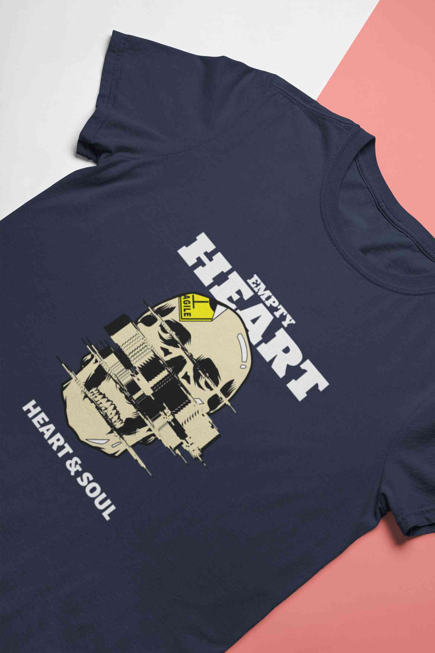 Skull Empty Heart And Soul Graphic Women Half Sleeves T-shirt- FunkyTeesClub