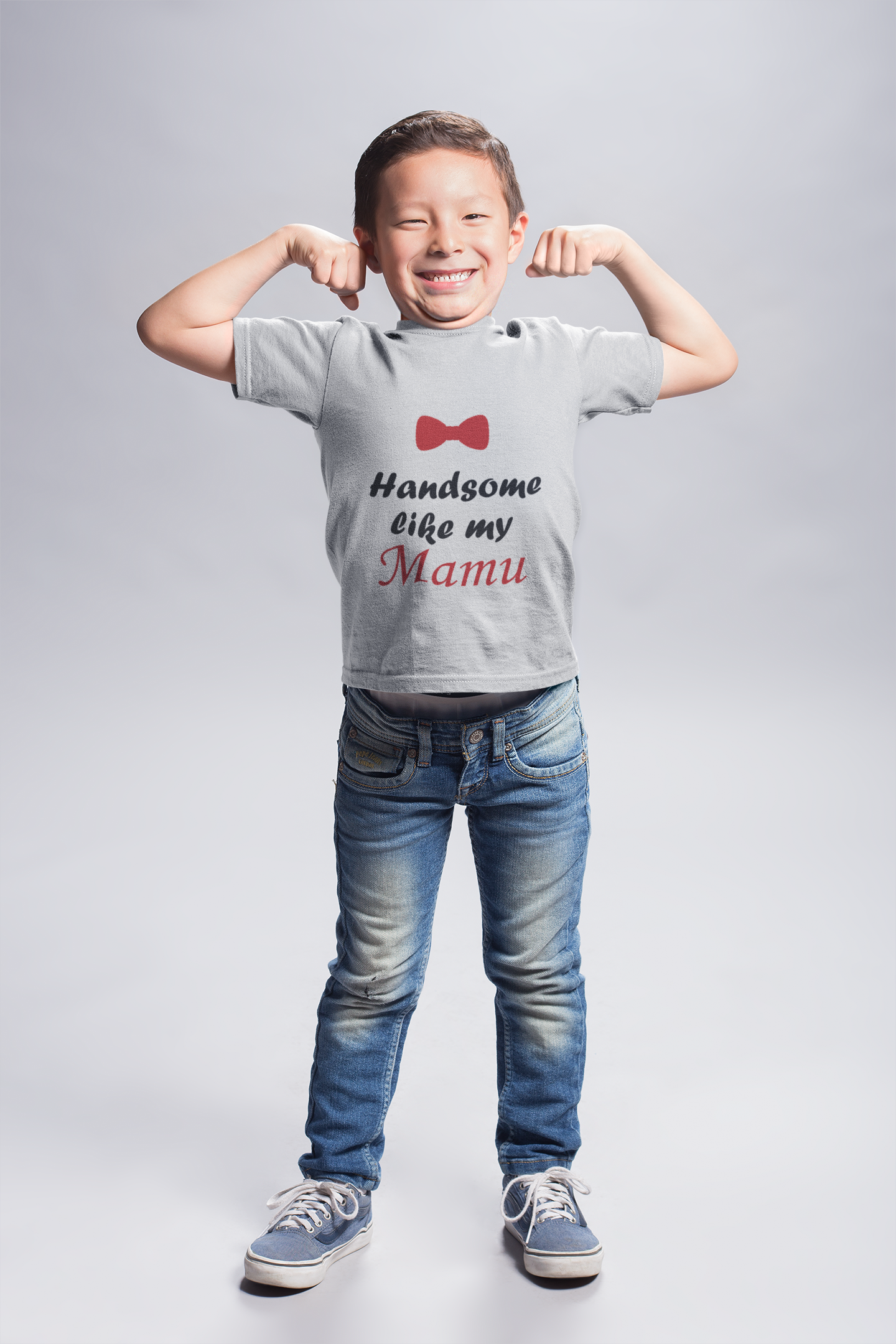 Handsome Like My Mamu Half Sleeves T-Shirt for Boy-FunkyTeesClub