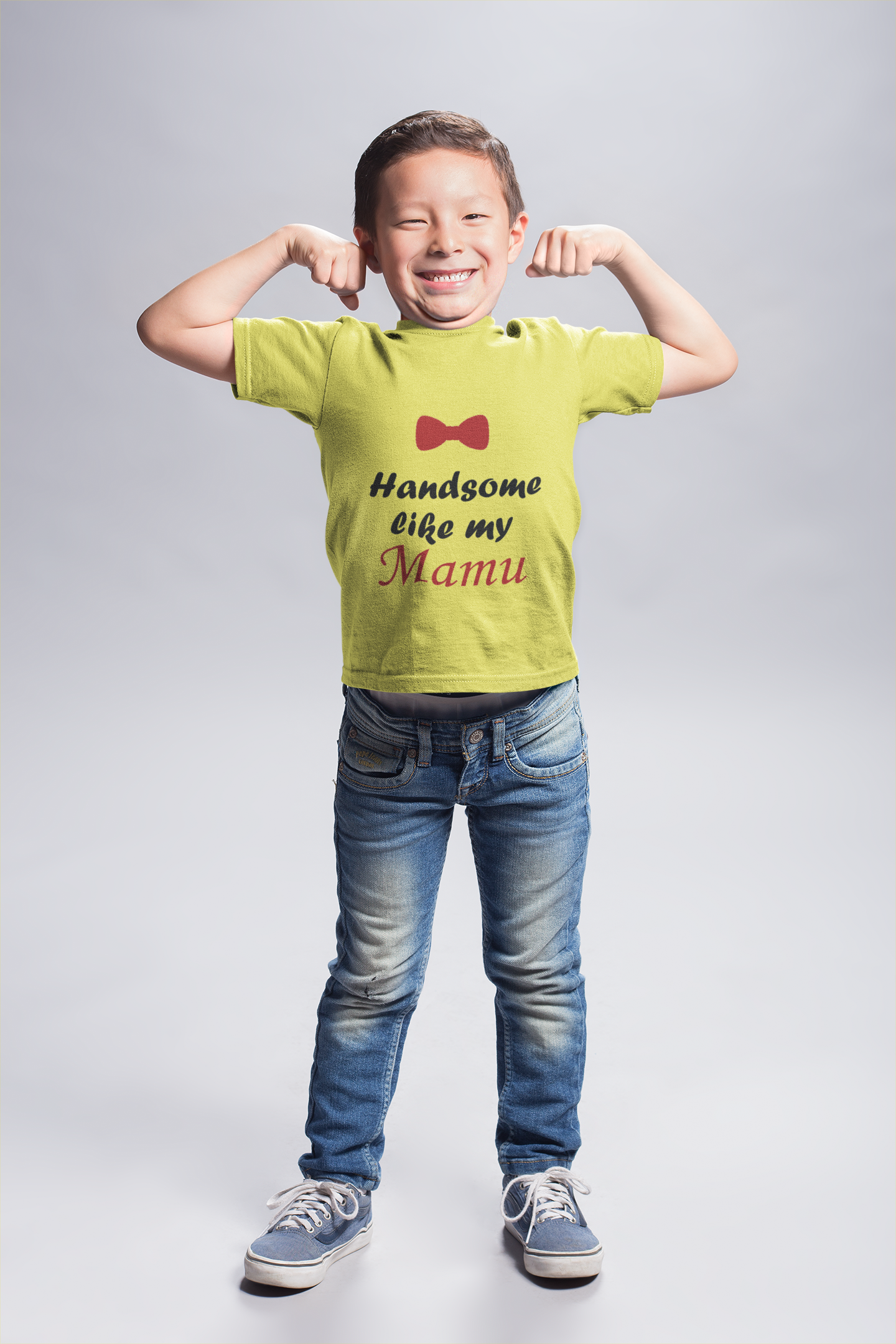 Handsome Like My Mamu Half Sleeves T-Shirt for Boy-FunkyTeesClub