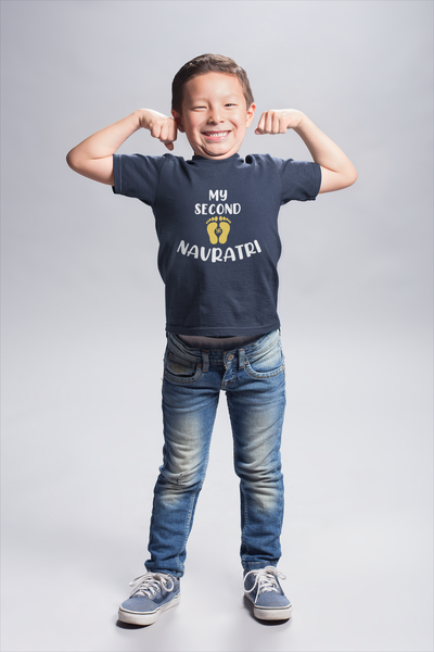 My Second Navratri Half Sleeves T-Shirt for Boy-FunkyTeesClub