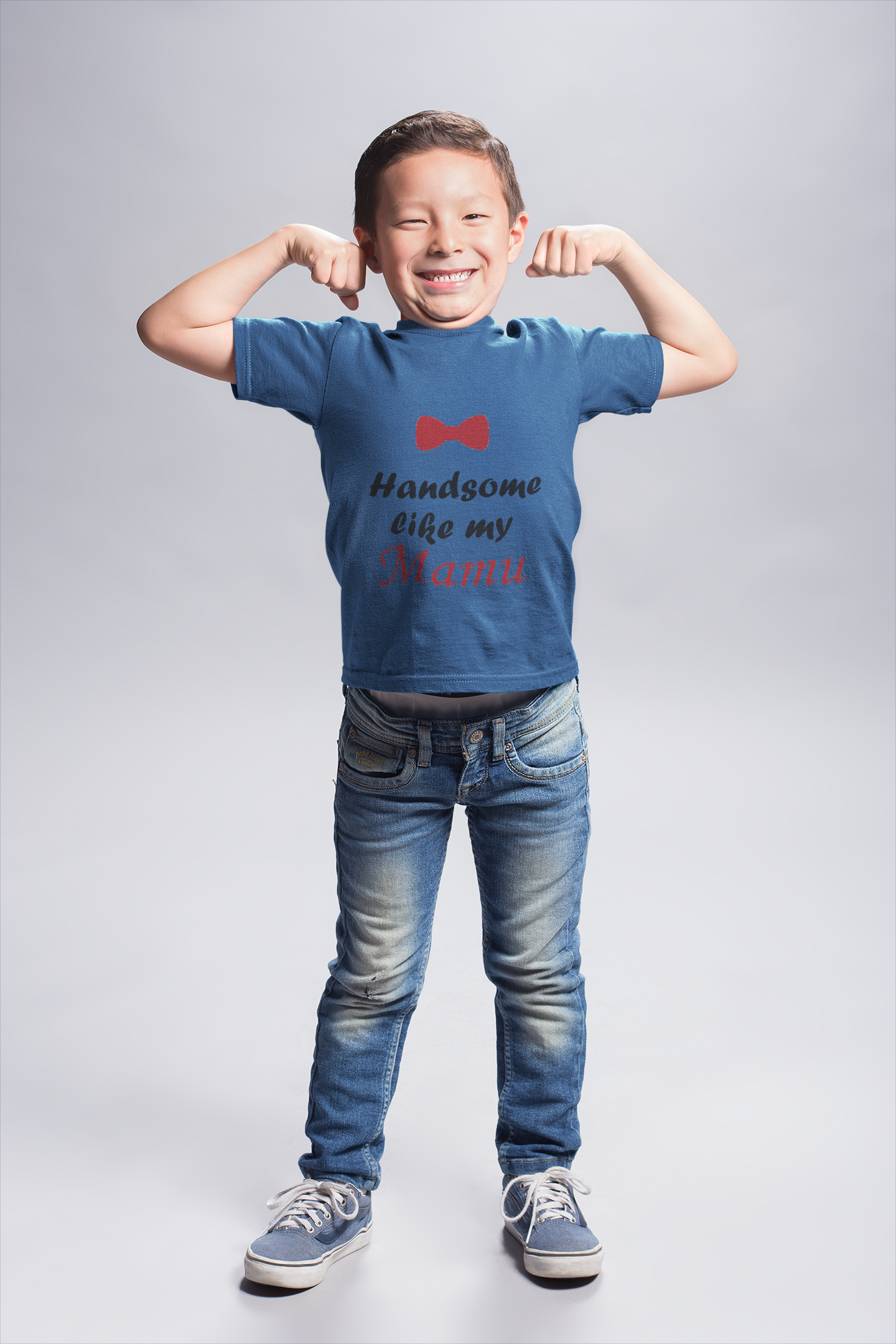 Handsome Like My Mamu Half Sleeves T-Shirt for Boy-FunkyTeesClub
