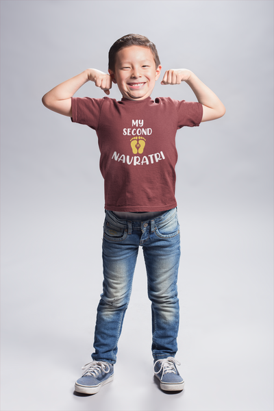 My Second Navratri Half Sleeves T-Shirt for Boy-FunkyTeesClub