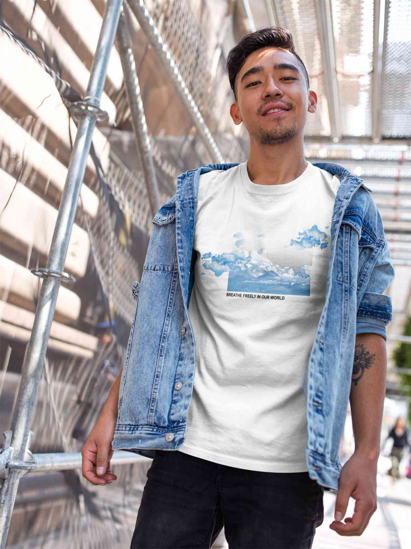 Cloud And Slogan Print Mens Half Sleeves T-shirt- FunkyTeesClub