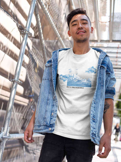 Cloud And Slogan Print Mens Half Sleeves T-shirt- FunkyTeesClub