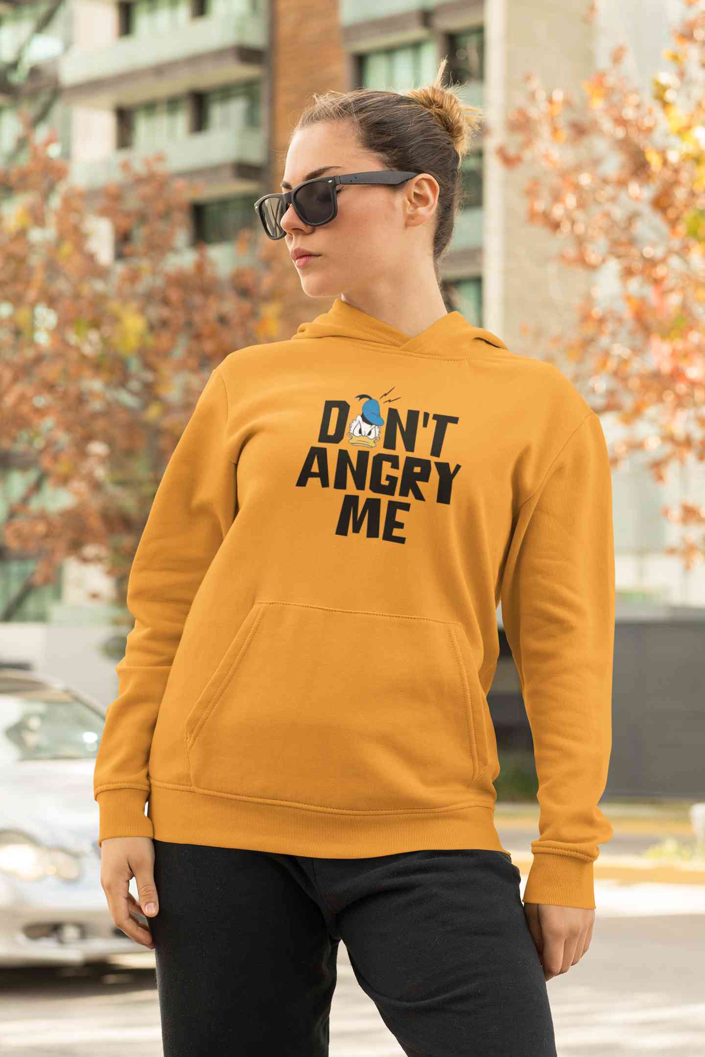 Dont Angry Me Funny Cartoon Hoodies for Women-FunkyTeesClub