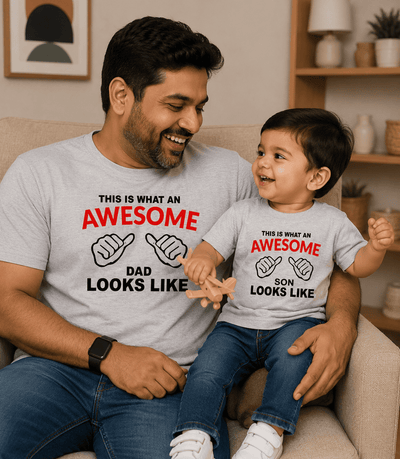 This is What An Awesome Dad Looks Like Father and Son Matching T-Shirt- FunkyTeesClub