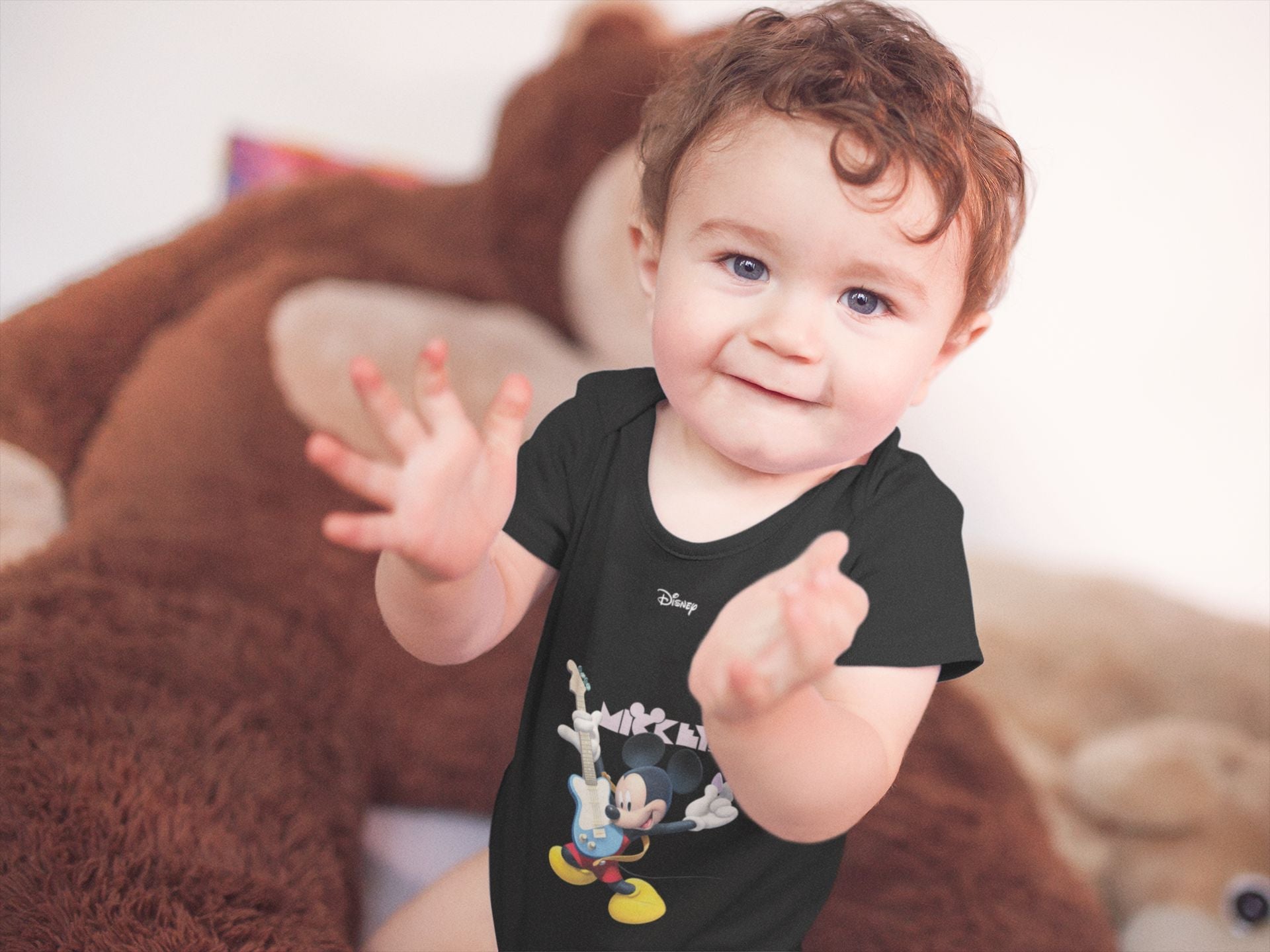 Playing Guitar Cartoon Rompers for Baby Boy- FunkyTeesClub