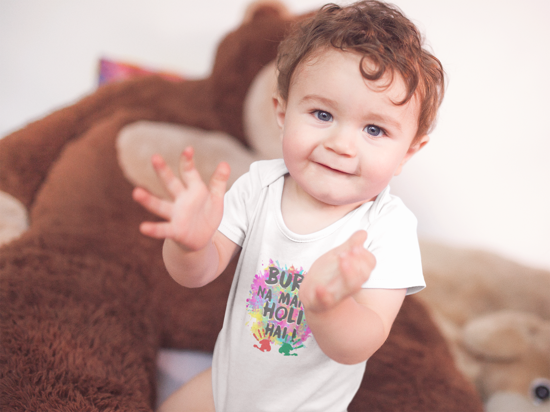Bura Na Mano Holi Hai Rompers for Baby Boy - FunkyTeesClub