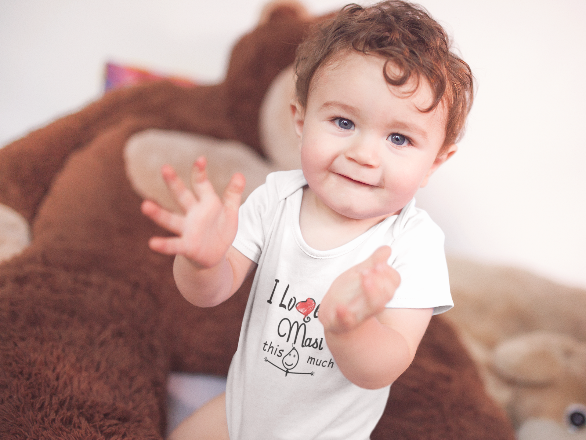 I Love My Masi  Rompers for Baby Boy- FunkyTeesClub