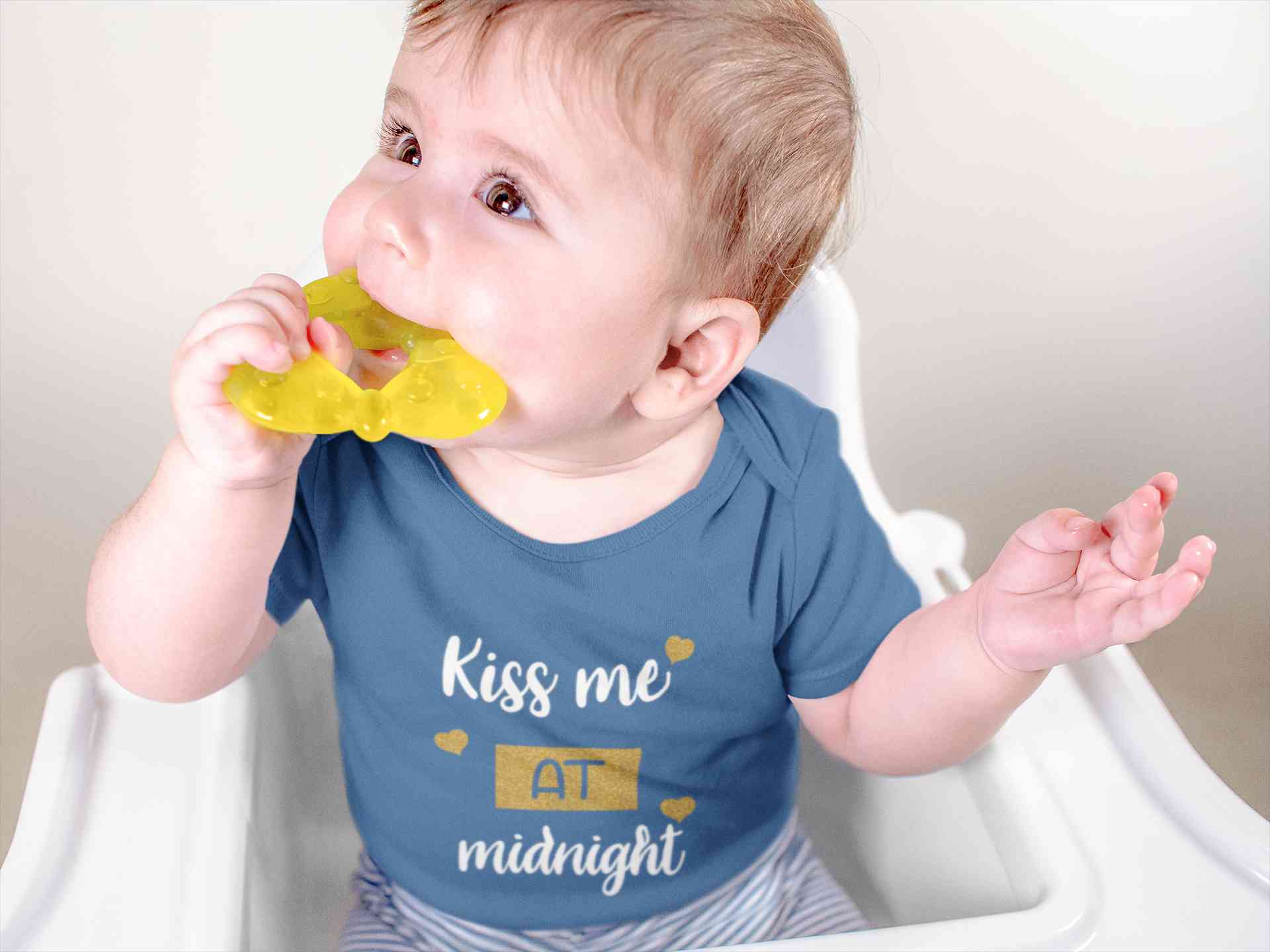 Kiss Me At Midnight Christmas Rompers for Baby Boy- FunkyTeesClub