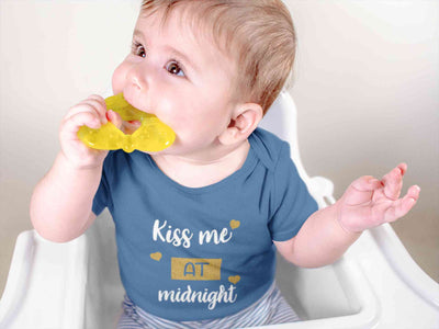 Kiss Me At Midnight Christmas Rompers for Baby Boy- FunkyTeesClub