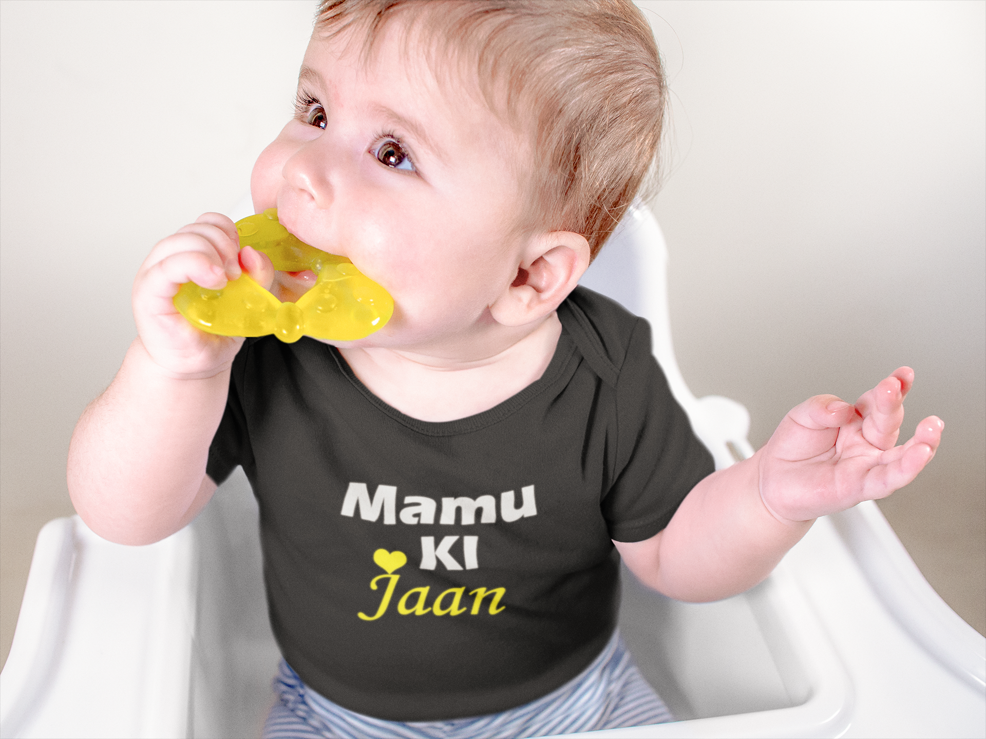 Mamu Ki Jaan Black Rompers for Baby Boy - FunkyTeesClub