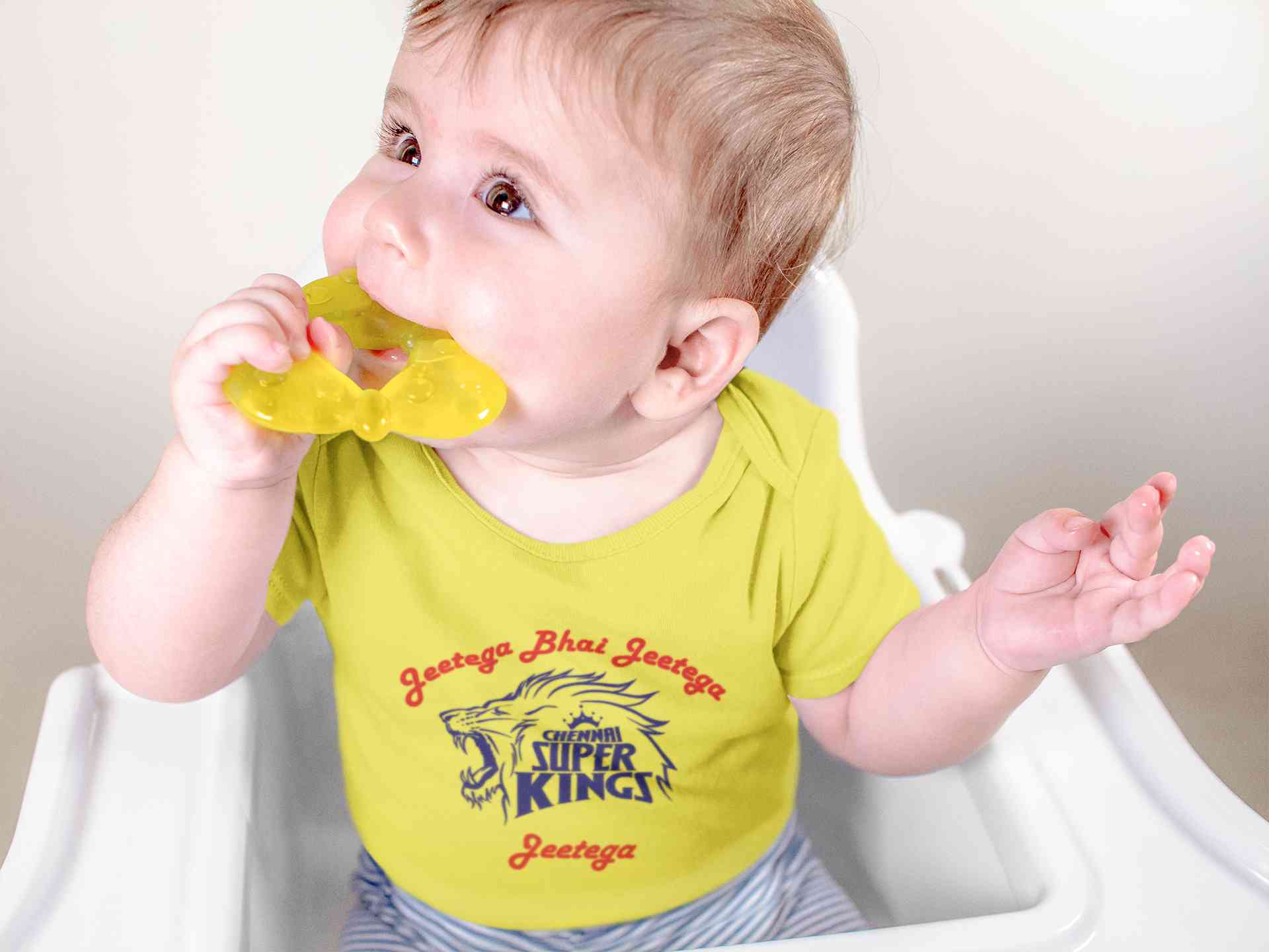 IPL Chennai Super Kings Jeetega Bhai Jeetega CSK Jeetega Rompers for Baby Boy- FunkyTeesClub