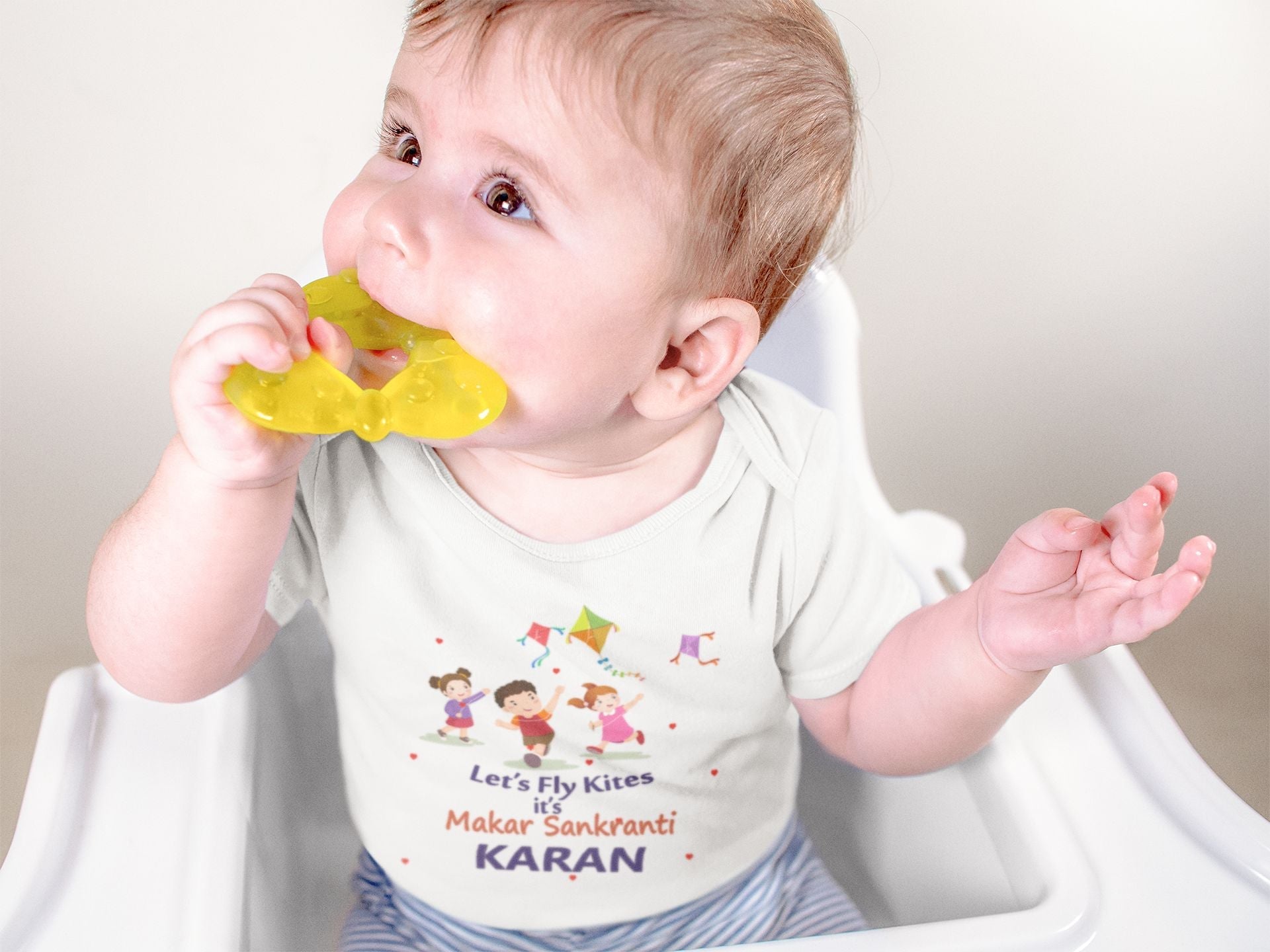 Custom Name Kai Po Che Makar Sankranti Rompers for Baby Boy- FunkyTeesClub