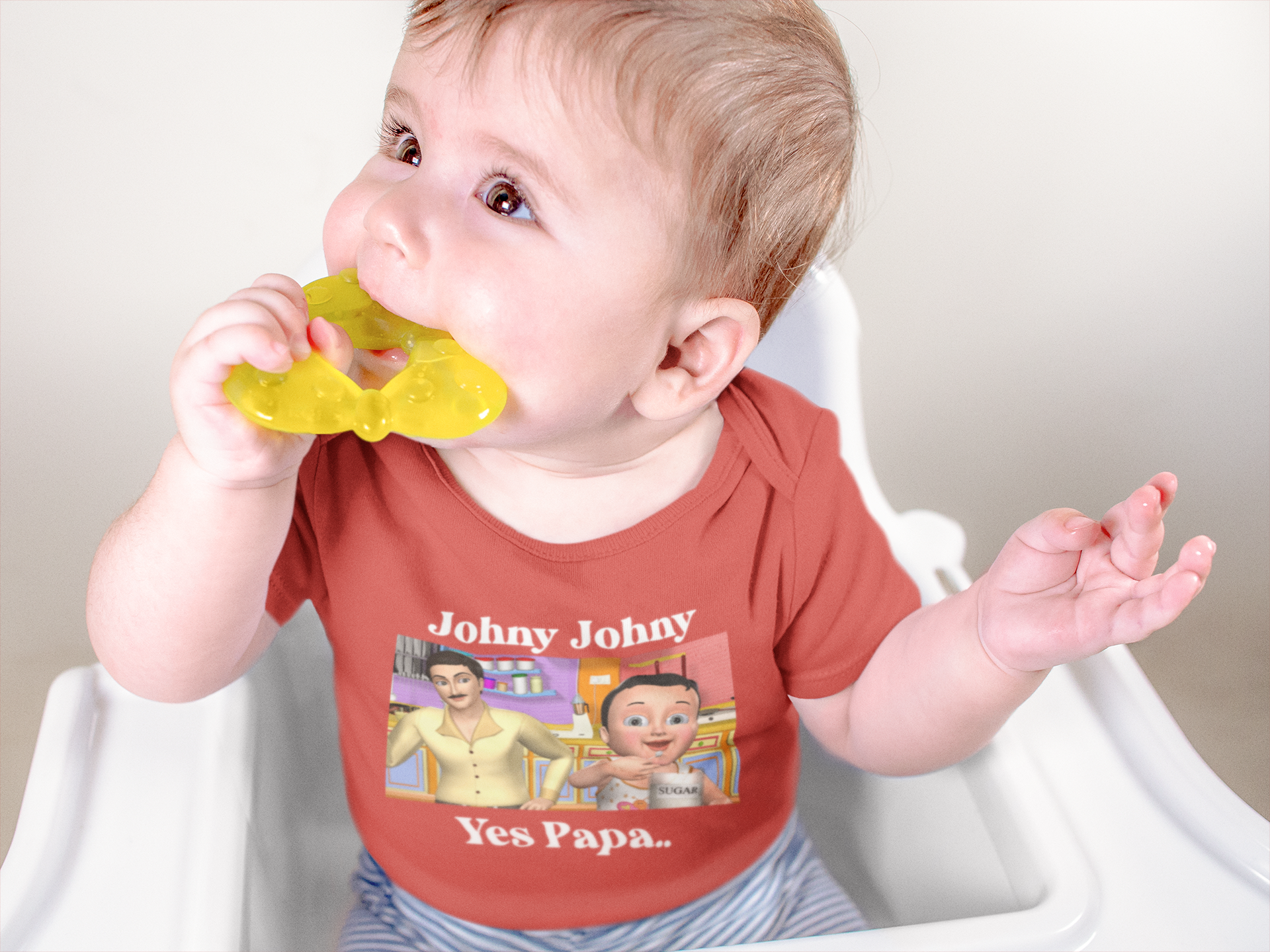 Johny Johny Yes Papa Poem Rompers for Baby Boy- FunkyTeesClub