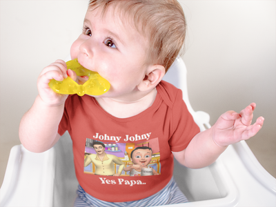 Johny Johny Yes Papa Poem Rompers for Baby Boy- FunkyTeesClub