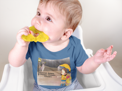 Barish Aayi Cham Cham Poem Rompers for Baby Boy- FunkyTeesClub
