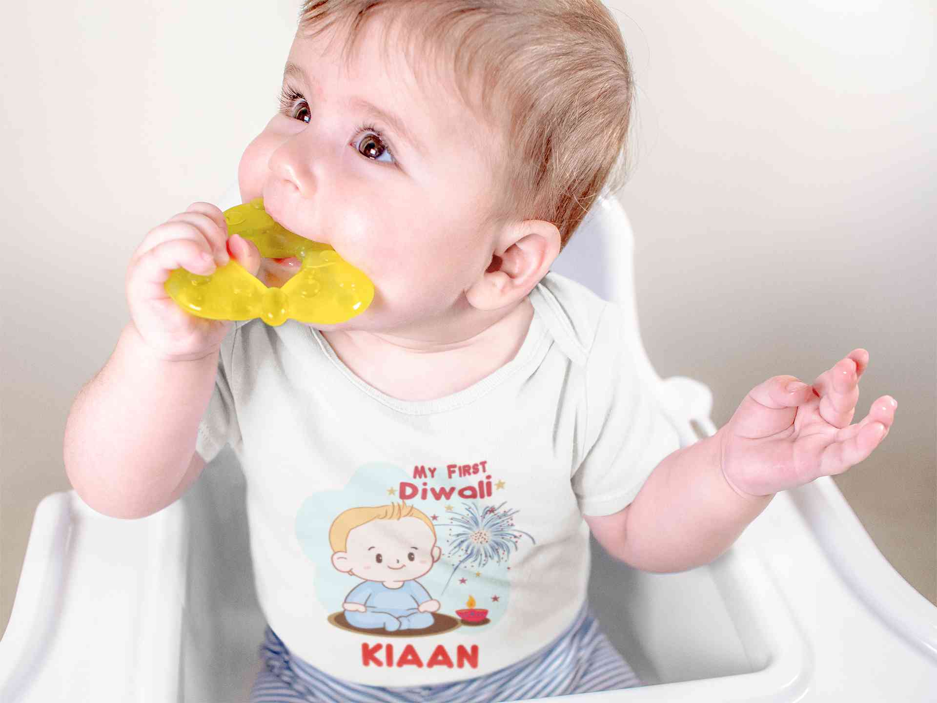 Custom Name My First Diwali Rompers for Baby Boy- FunkyTeesClub