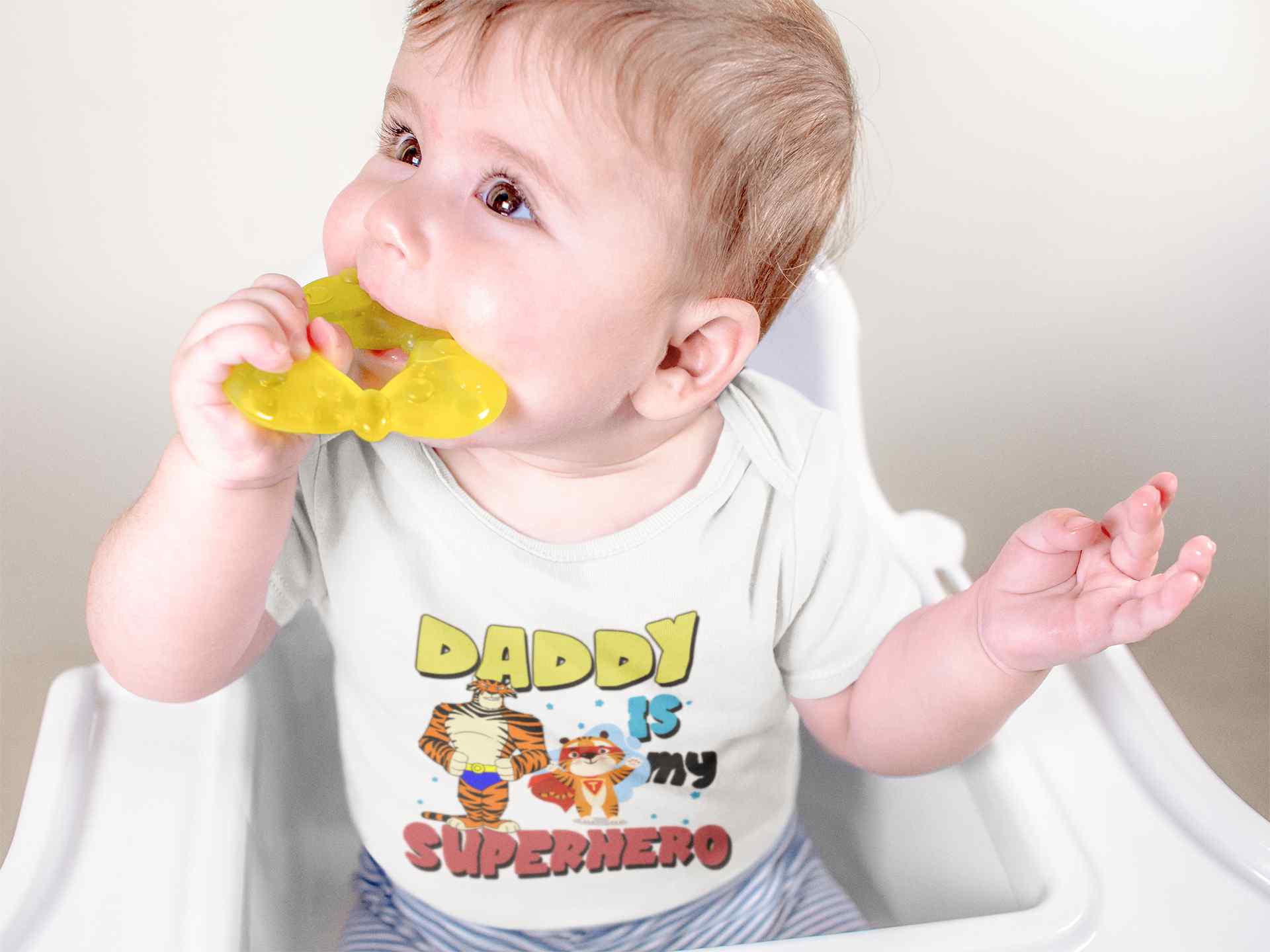 Superhero Dad Cartoon Rompers for Baby Boy- FunkyTeesClub