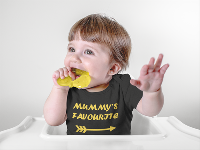 Mummy Favorite Black Rompers for Baby Girl - FunkyTeesClub