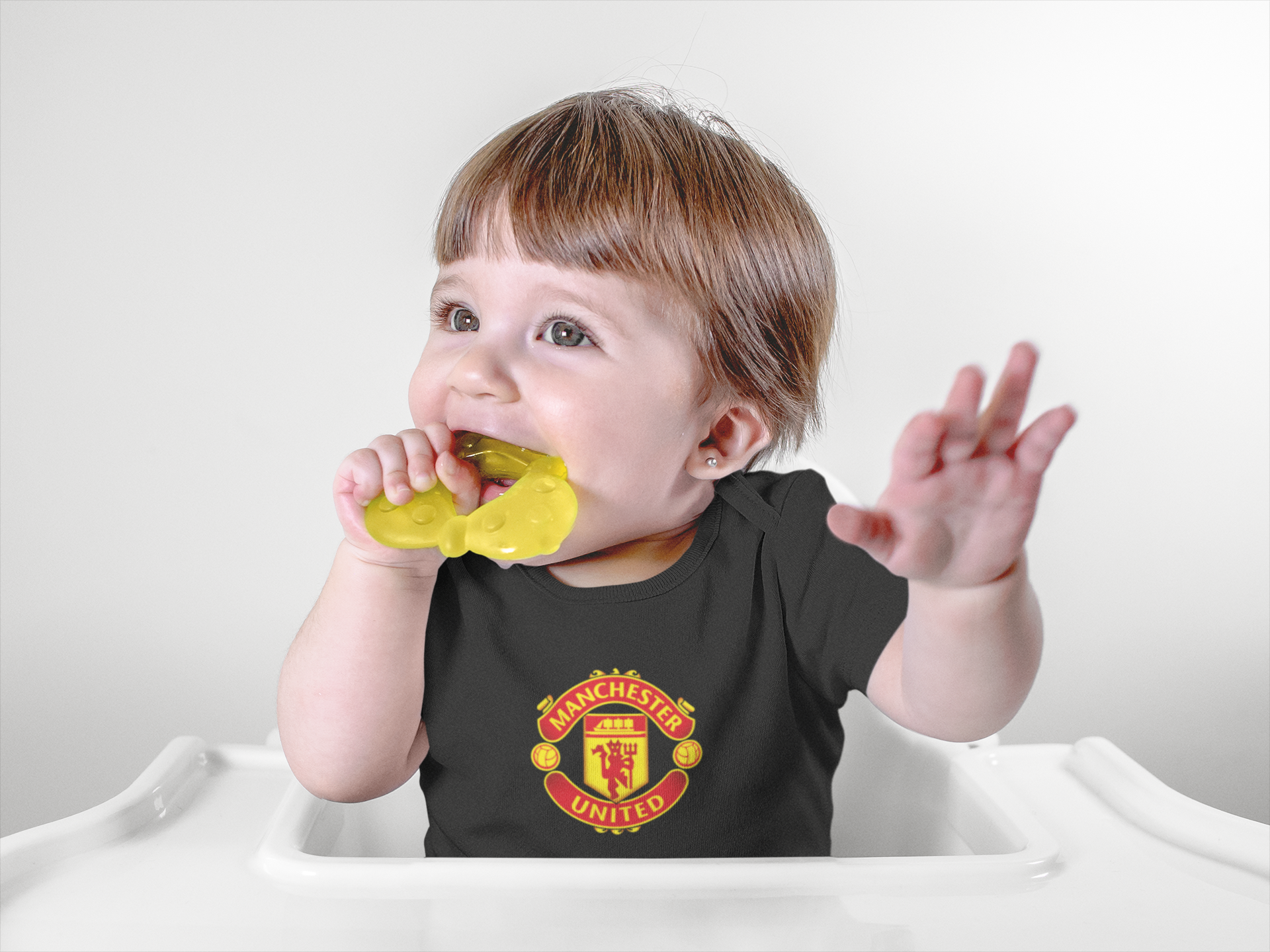 Manchester United Black Rompers for Baby Girl - FunkyTeesClub
