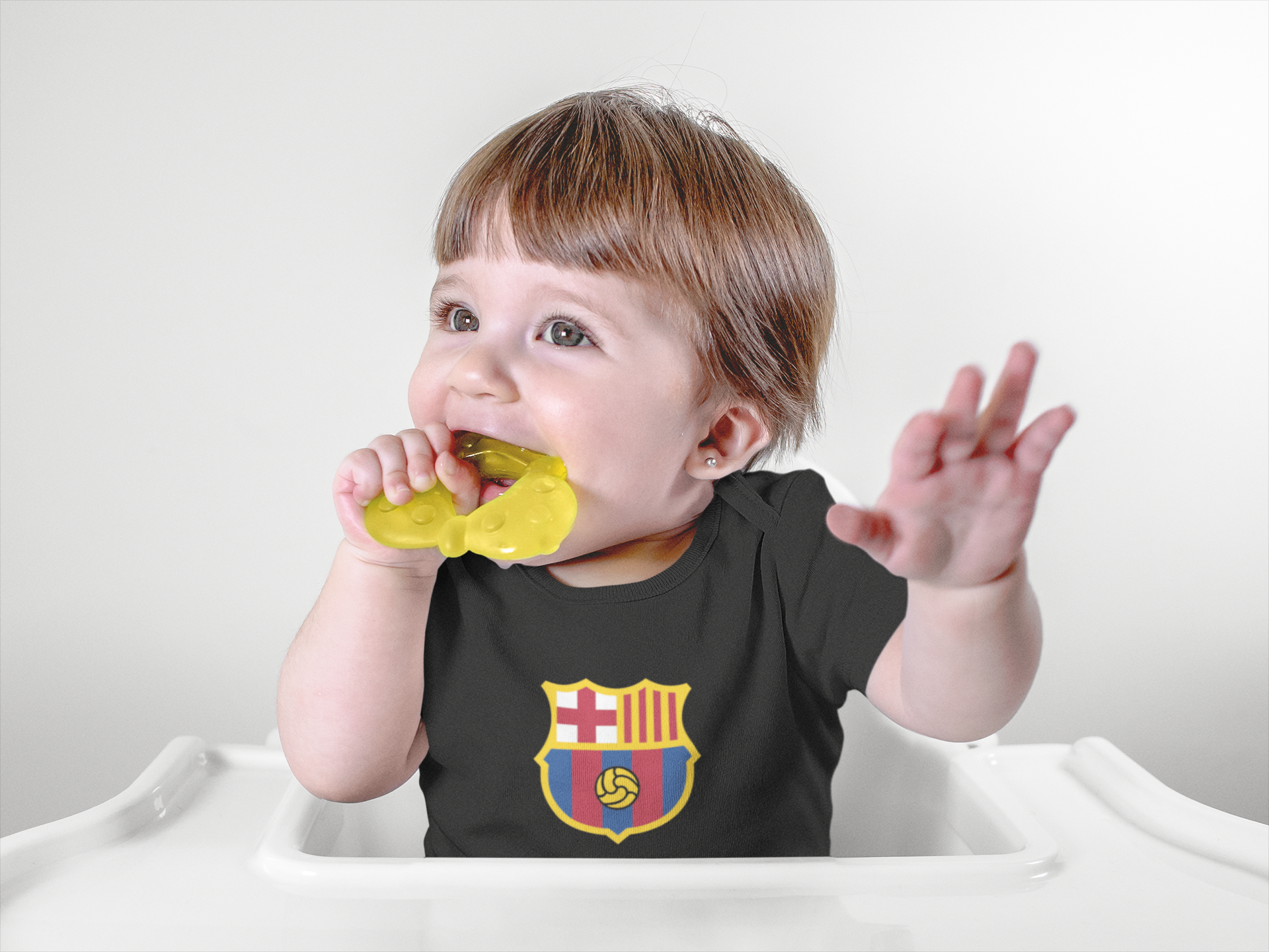Barcelona Black Rompers for Baby Girl - FunkyTeesClub